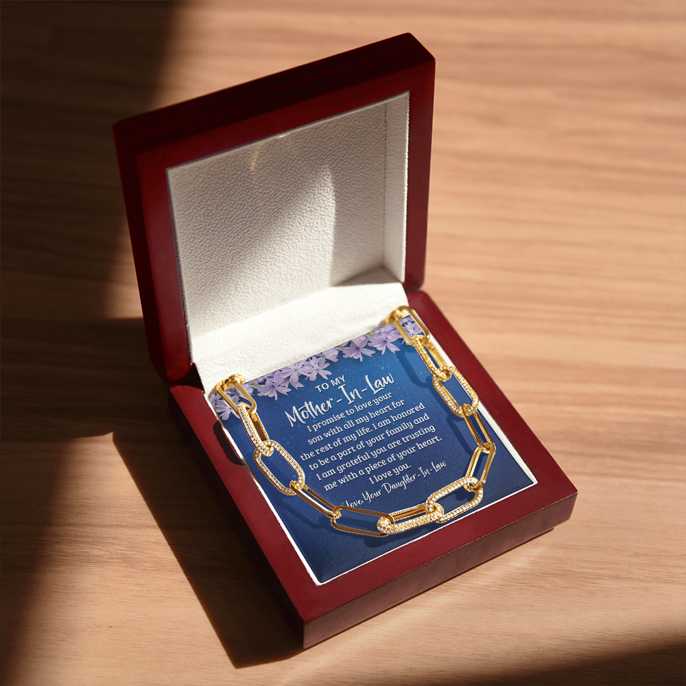 To My Mother-in-law - I promise to love your son with all my heart Forever Linked Necklace