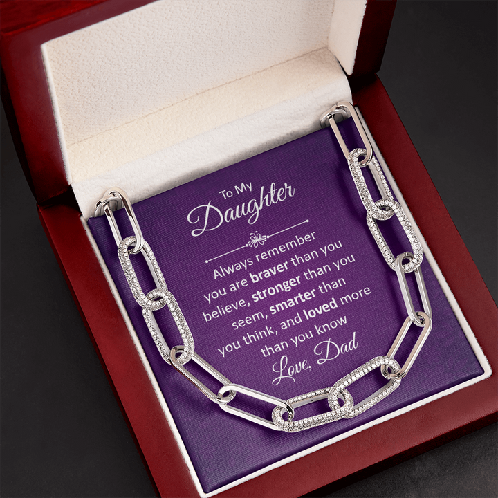 To My Daughter - Always remember Forever Linked Necklace