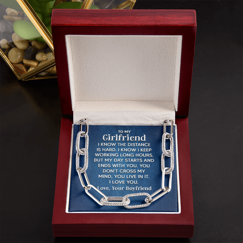 To My Girlfriend - I know the distance is hard Forever Linked Necklace
