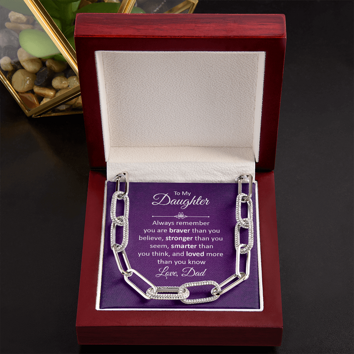 To My Daughter - Always remember Forever Linked Necklace