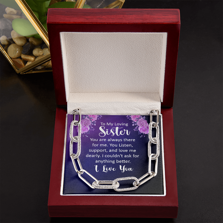 To My Loving sister - you are always there for me Forever Linked Necklace