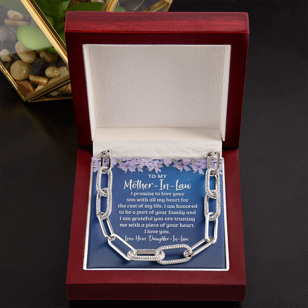 To My Mother-in-law - I promise to love your son with all my heart Forever Linked Necklace