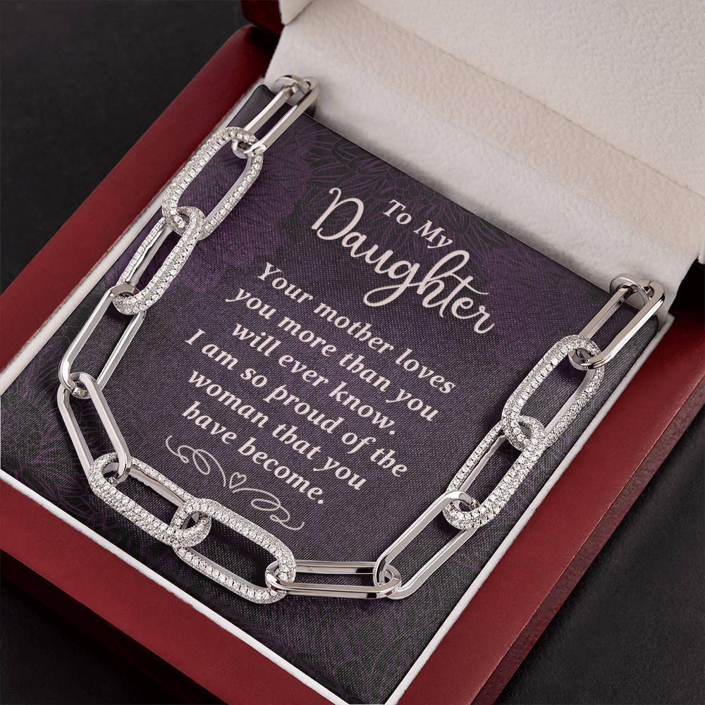 To my daughter-Your mother loves you Forever Linked Necklace