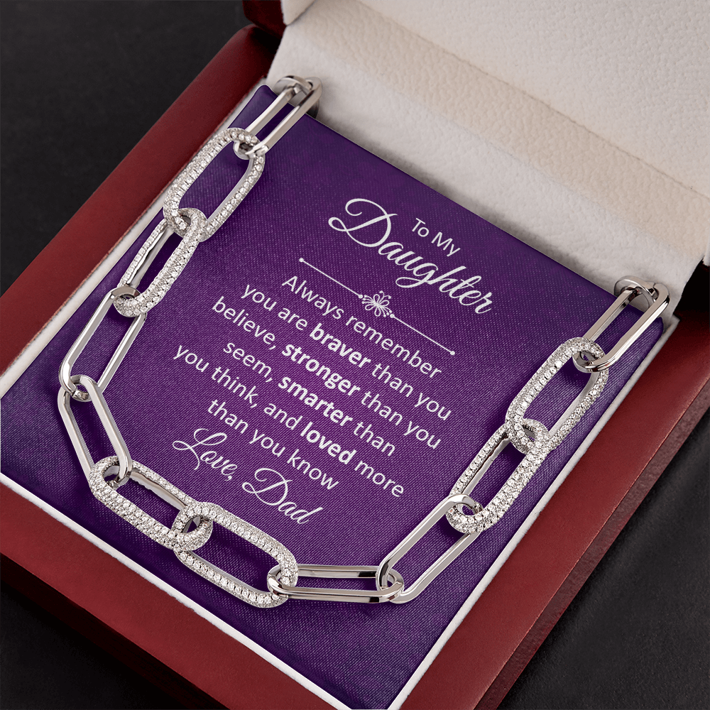 To My Daughter - Always remember Forever Linked Necklace