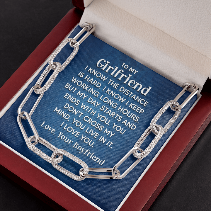 To My Girlfriend - I know the distance is hard Forever Linked Necklace