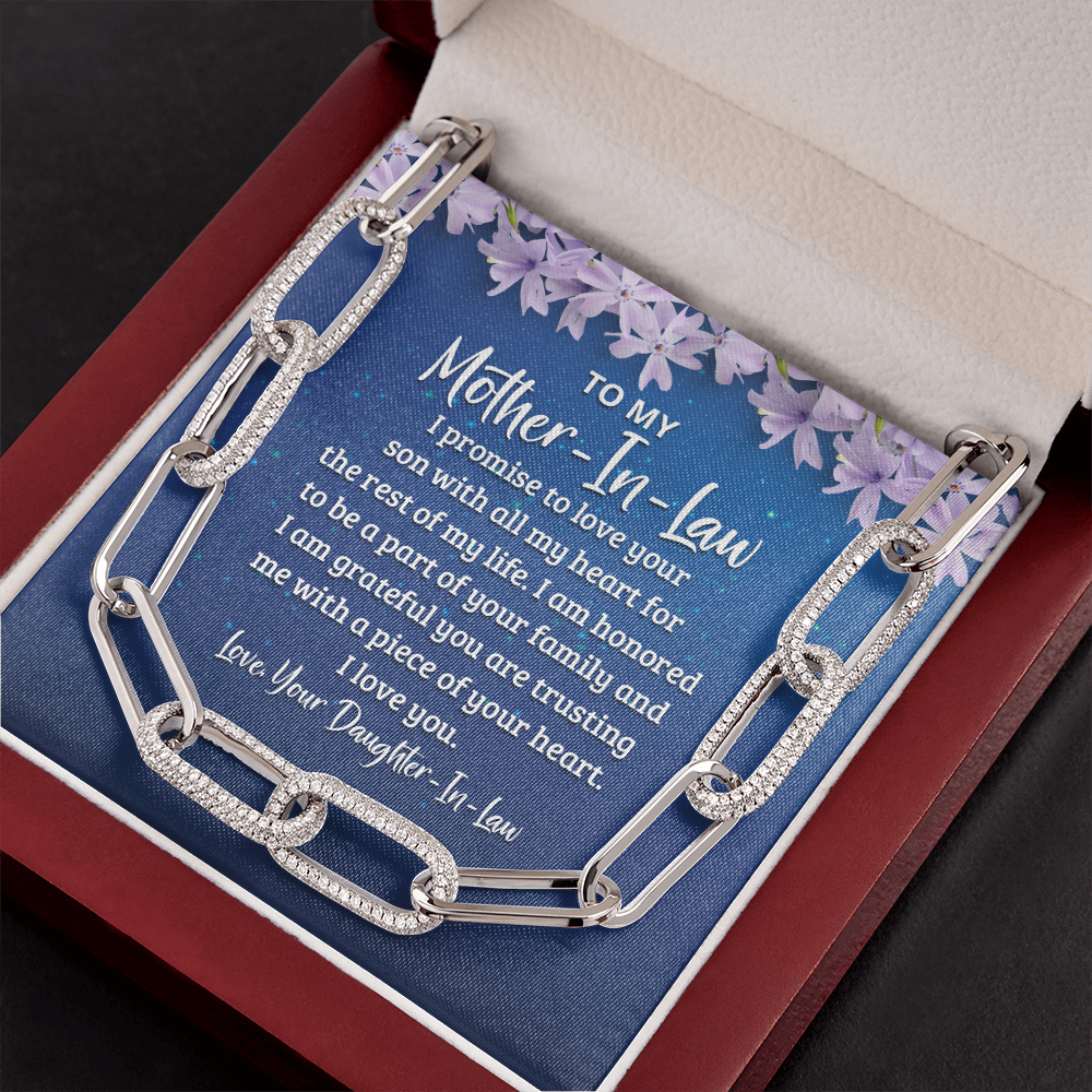 To My Mother-in-law - I promise to love your son with all my heart Forever Linked Necklace