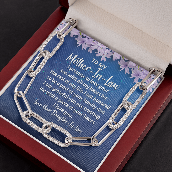 To My Mother-in-law - I promise to love your son with all my heart Forever Linked Necklace