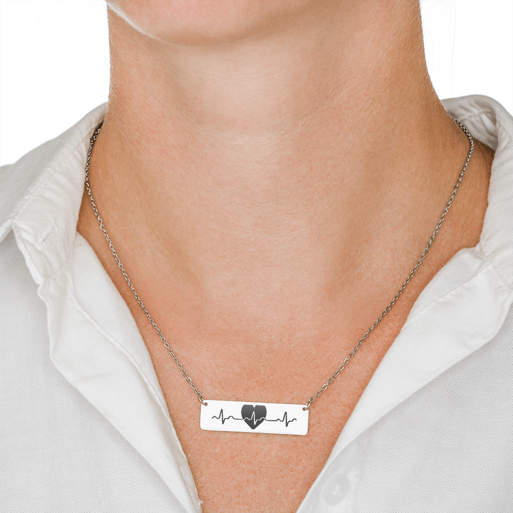 Horizontal Bar Necklace "Heart beat"
