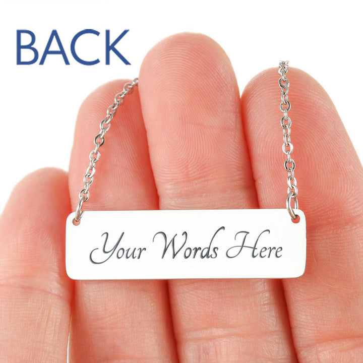 Horizontal Bar Necklace "Just Be Kind"