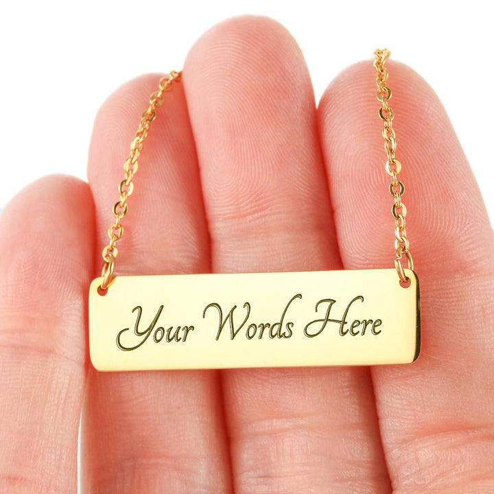 Horizontal Bar Necklace "Just Be Kind"