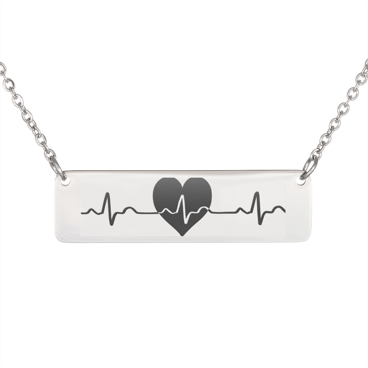 Horizontal Bar Necklace "Heart beat"