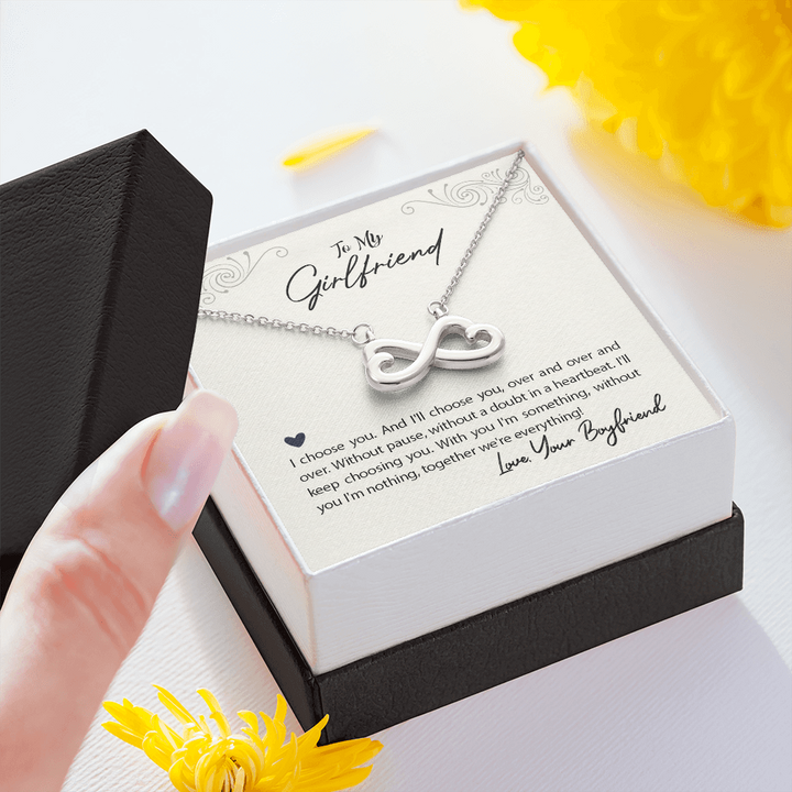 Heart Shaped Infinity Necklace For Girlfriend