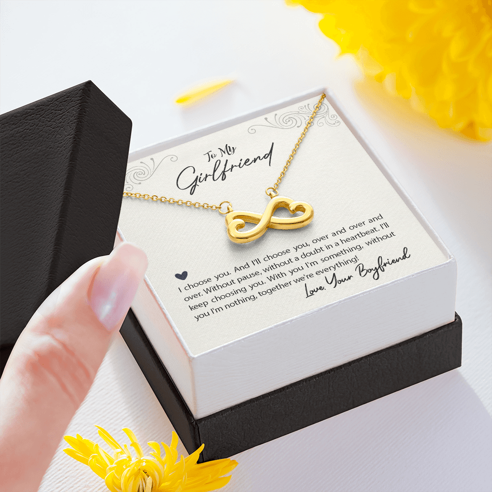 Heart Shaped Infinity Necklace For Girlfriend
