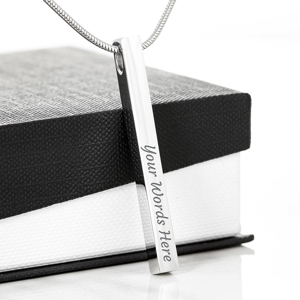 2 sided Personalised vertical necklace for mom
