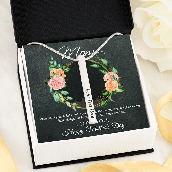 2 sided Personalised vertical necklace for mom