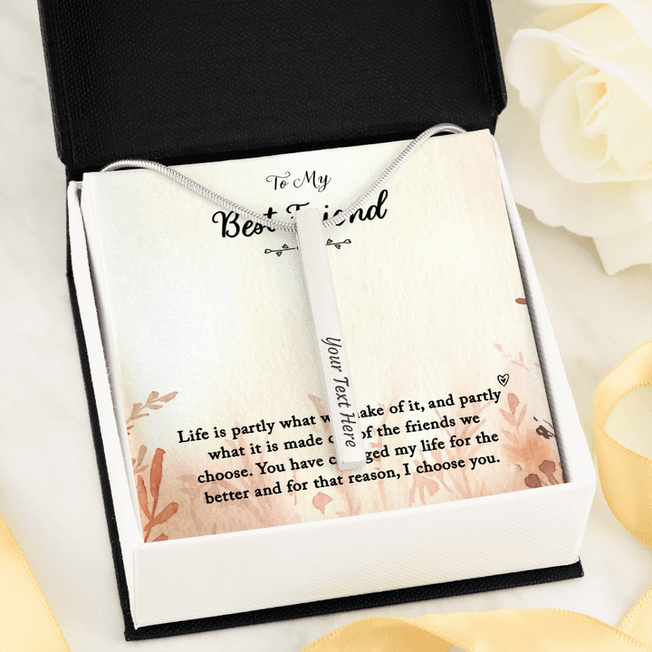 2 Sided Personalized Vertical necklace for Best Friend
