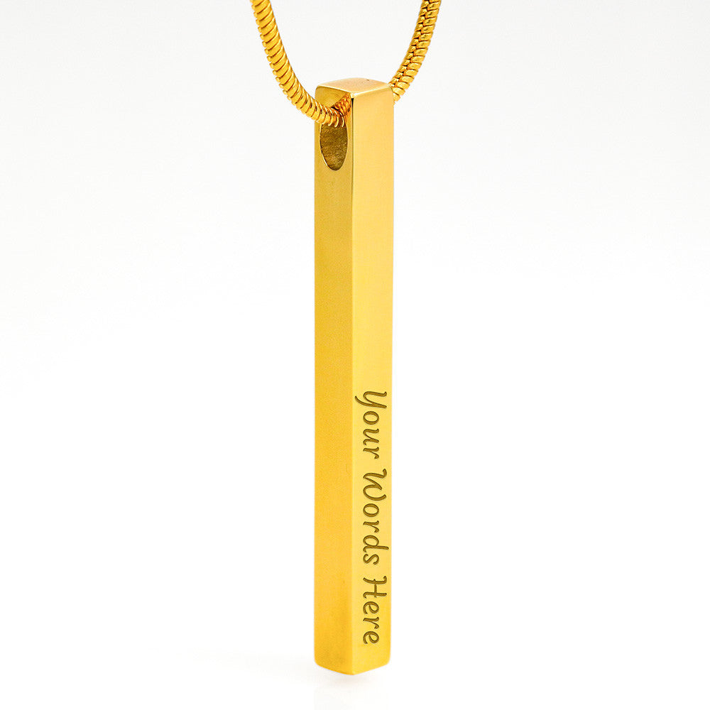 2 Sided Personalized Vertical Necklace For Your Daughter