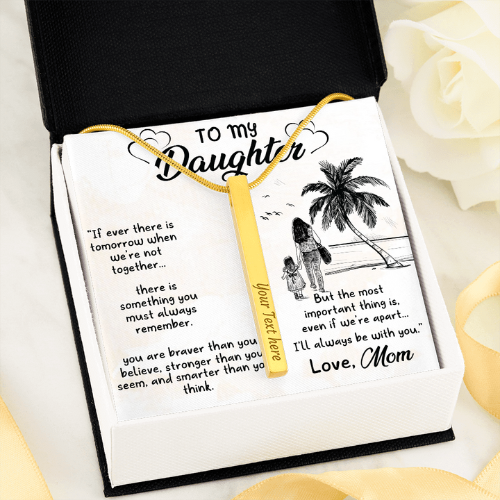 2 Sided Personalized Vertical Necklace For Your Daughter
