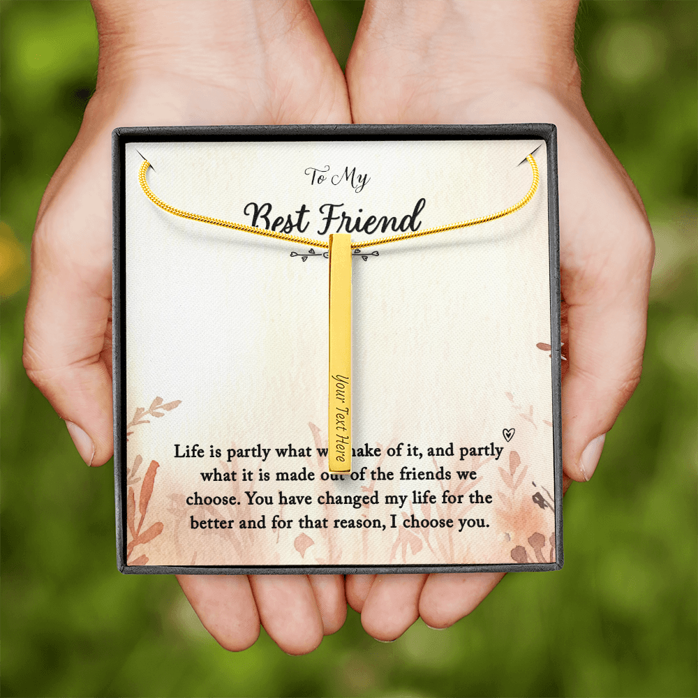 2 Sided Personalized Vertical necklace for Best Friend