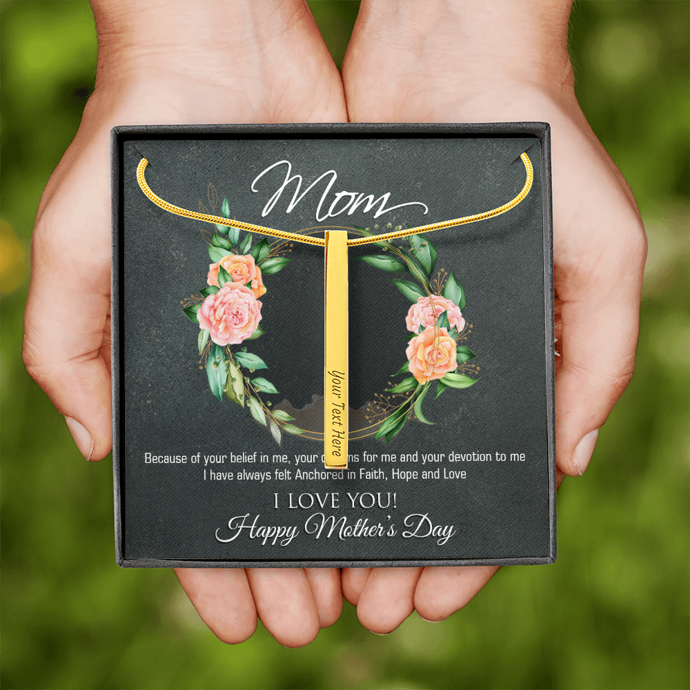 2 sided Personalised vertical necklace for mom