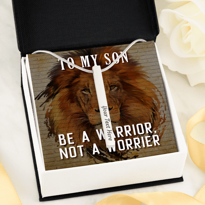 ENGRAVED PERSONALISED 4 SIDED VERTICAL NECKLACE FOR YOUR SON