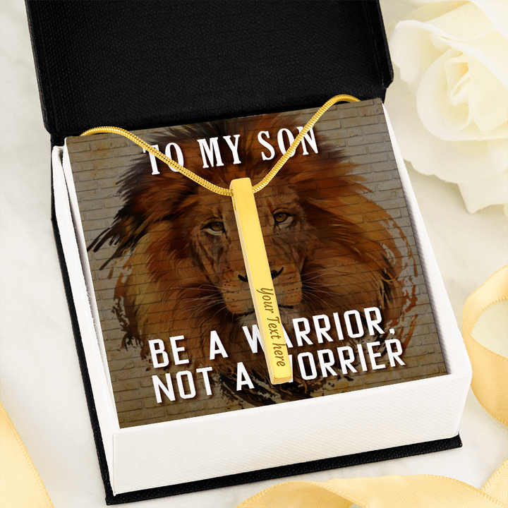 ENGRAVED PERSONALISED 4 SIDED VERTICAL NECKLACE FOR YOUR SON