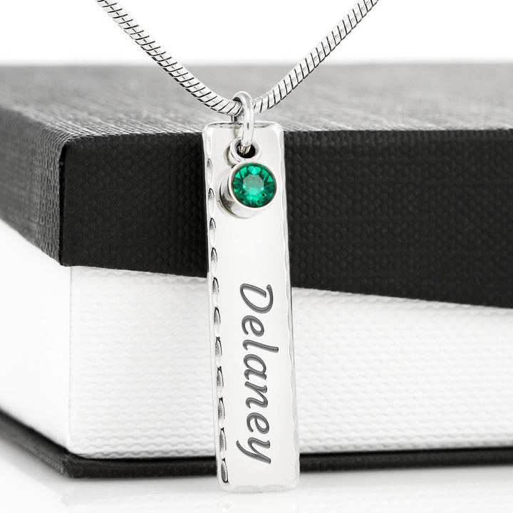 ENGRAVED BIRTHSTONE NAME NECKLACE FOR YOUR FOREVER FRIEND