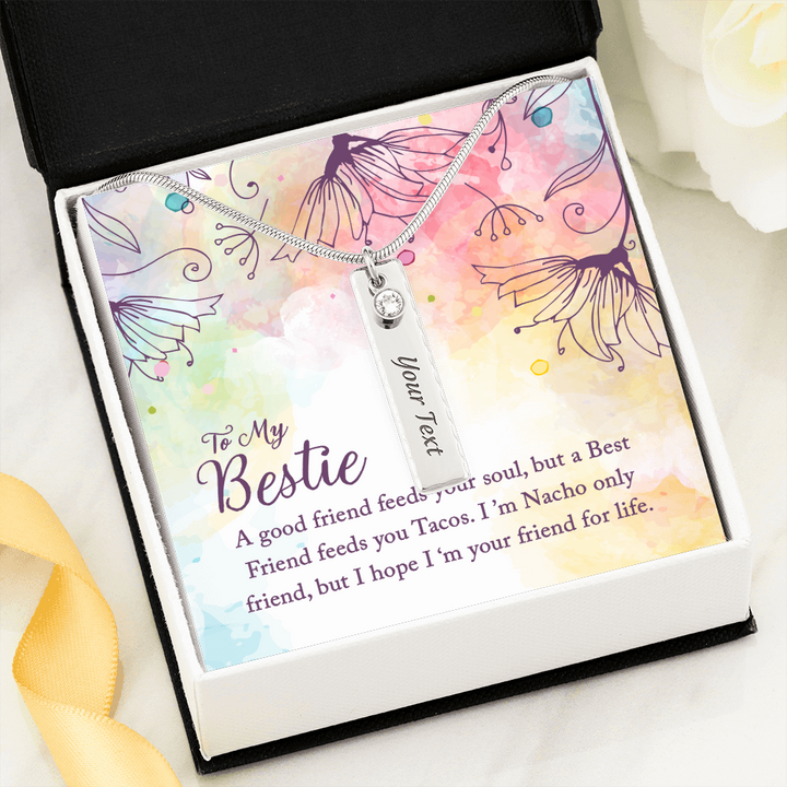 ENGRAVED BIRTHSTONE NAME NECKLACE FOR YOUR BESTIE