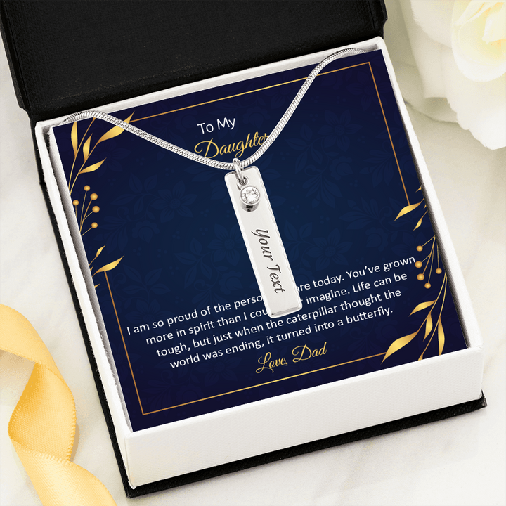 ENGRAVED BIRTHSTONE NAME NECKLACE FOR YOUR DAUGHTER