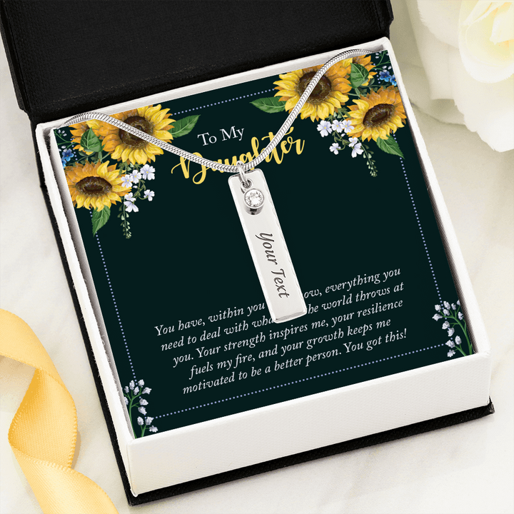 ENGRAVED BIRTHSTONE NAME NECKLACE FOR YOUR DAUGHTER