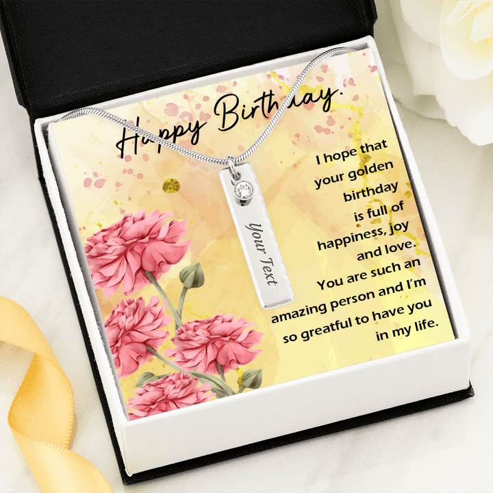 Birthstone Name Necklace For Birthday Gift