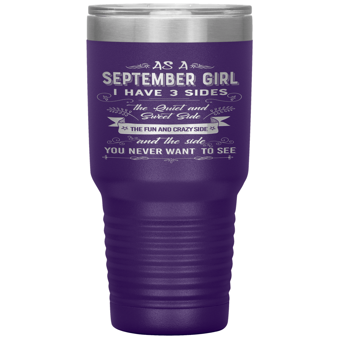 "September Girls 3 sides"Tumbler.Buy For Family & Friends. Save Shipping. - LA Shirt Company