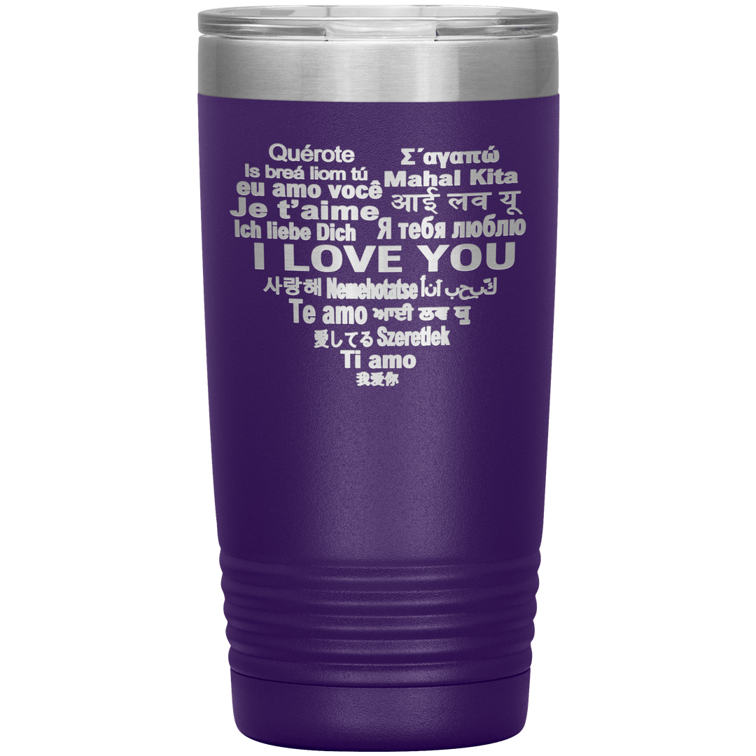 "I LOVE YOU" Tumbler. Flat Shipping. - LA Shirt Company