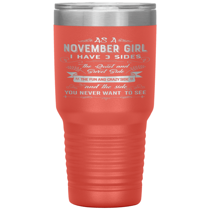 "November Girls 3 sides"Tumbler.Buy For Family & Friends. Save Shipping. - LA Shirt Company