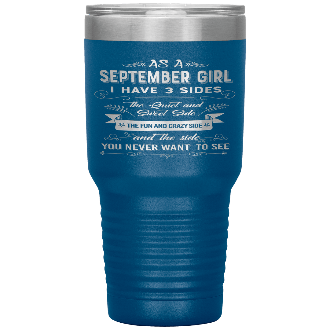 "September Girls 3 sides"Tumbler.Buy For Family & Friends. Save Shipping. - LA Shirt Company