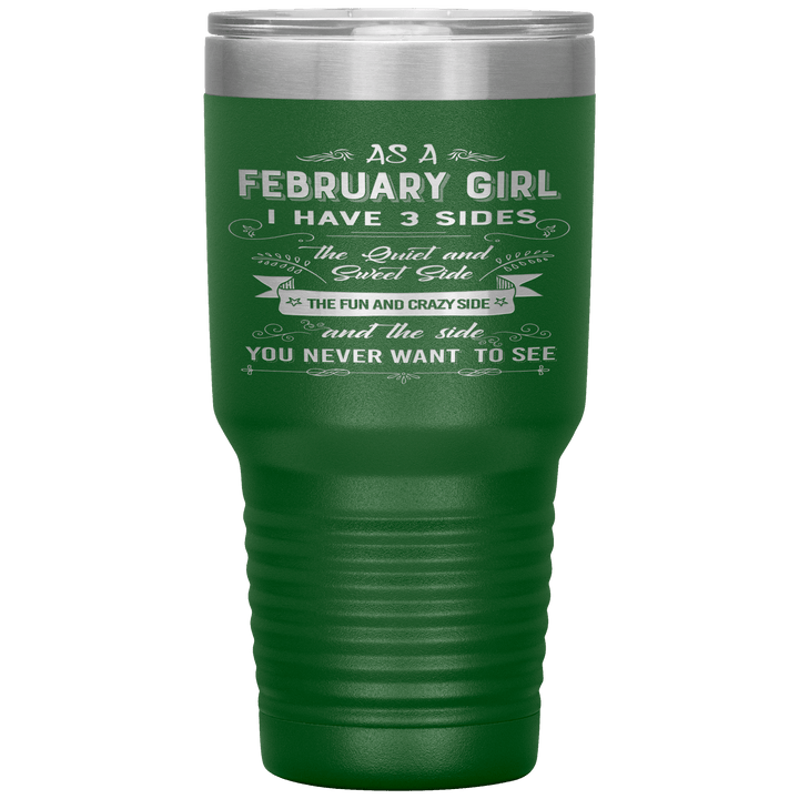 "February Girls 3 Sides"Tumbler.Buy For Family & Friends. Save Shipping. - LA Shirt Company