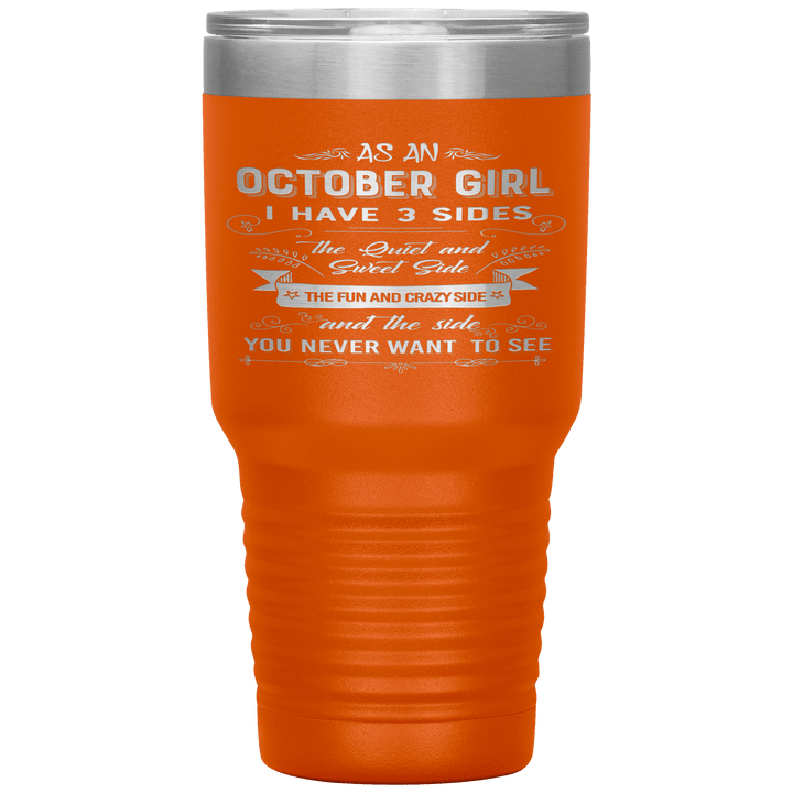 "October Girls 3 sides "Tumbler.Buy For Family & Friends. Save Shipping. - LA Shirt Company