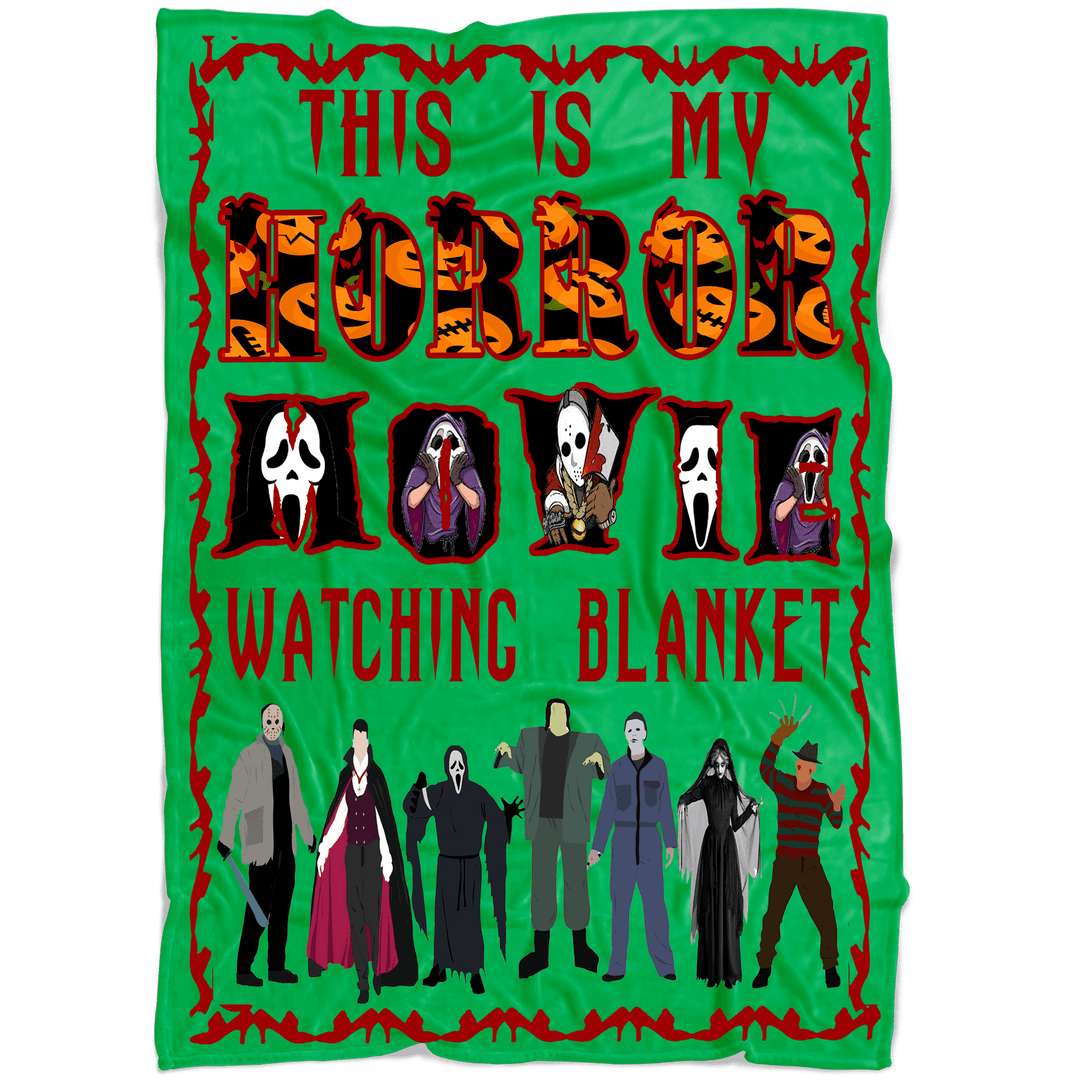 ''THIS IS MY HORROR MOVIE WATCHING BLANKET''