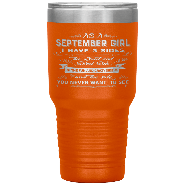 "September Girls 3 sides"Tumbler.Buy For Family & Friends. Save Shipping. - LA Shirt Company