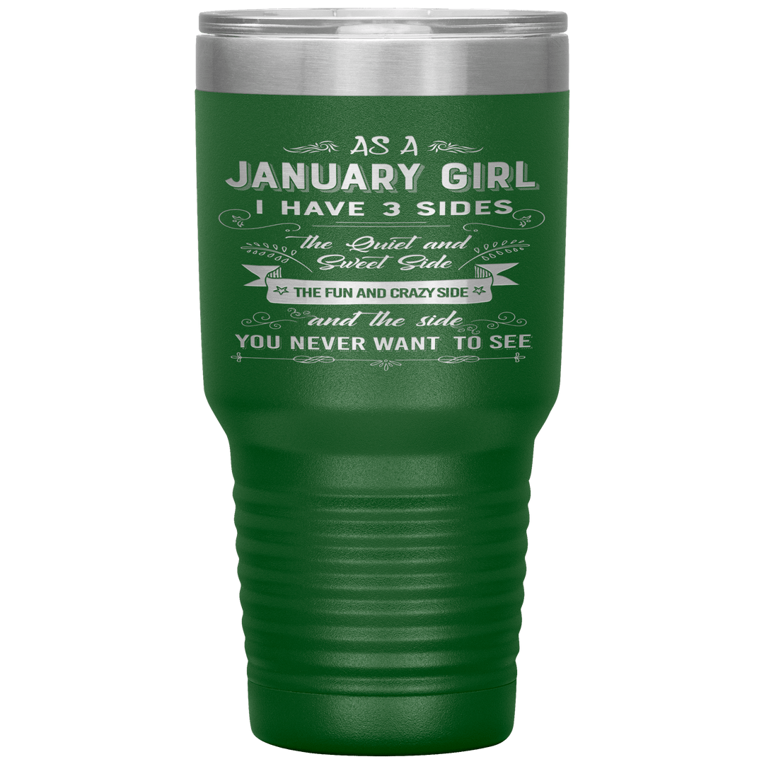 "January Girl 3 sides "Tumbler.Buy For Family & Friends. Save Shipping. - LA Shirt Company