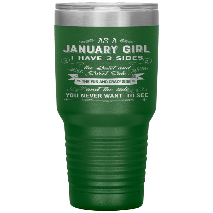 "January Girl 3 sides "Tumbler.Buy For Family & Friends. Save Shipping. - LA Shirt Company