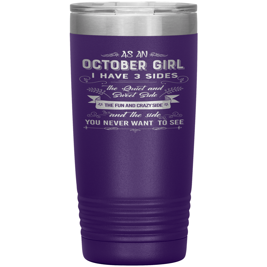 "October Girls 3 sides "Tumbler.Buy For Family & Friends. Save Shipping. - LA Shirt Company