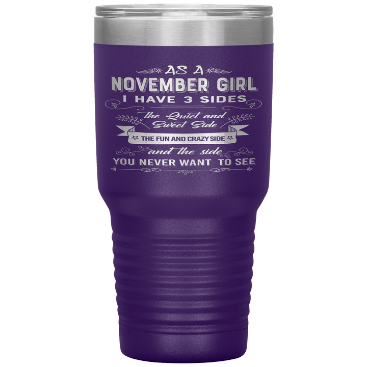 "November Girls 3 sides"Tumbler.Buy For Family & Friends. Save Shipping. - LA Shirt Company