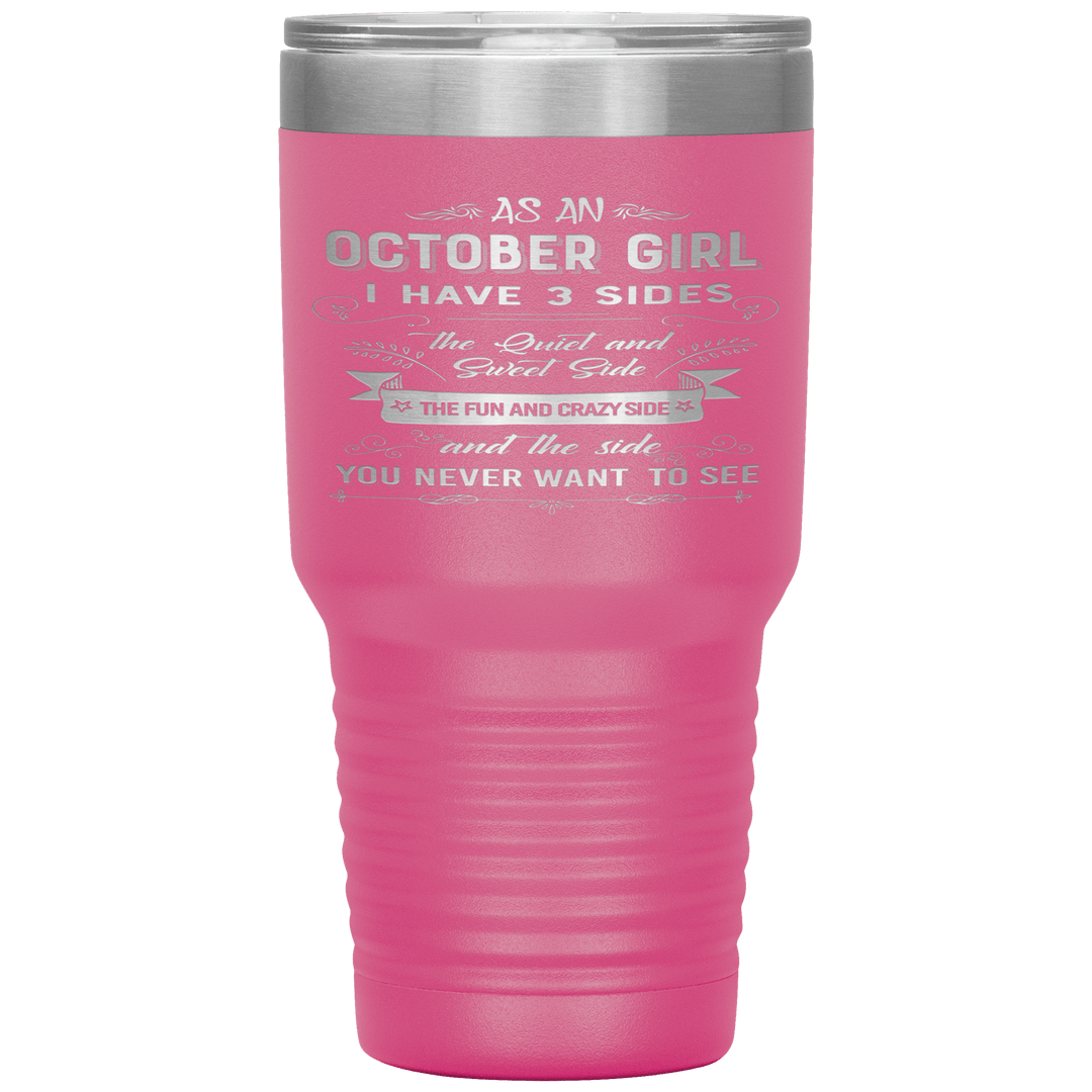 "October Girls 3 sides "Tumbler.Buy For Family & Friends. Save Shipping. - LA Shirt Company