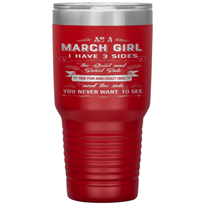 "March Girls 3 sides "Tumbler.Buy For Family & Friends. Save Shipping. - LA Shirt Company