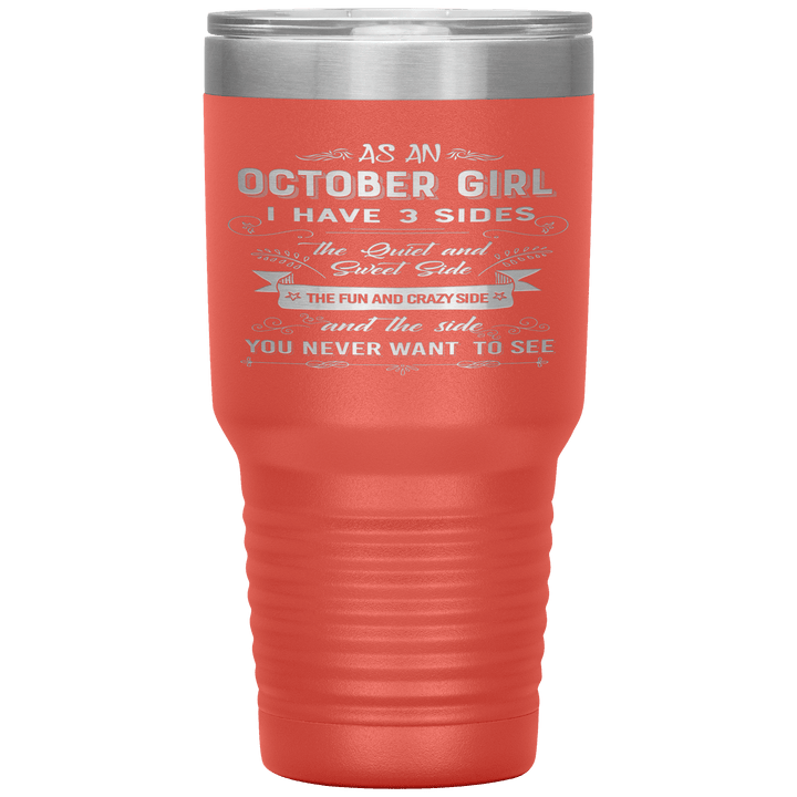 "October Girls 3 sides "Tumbler.Buy For Family & Friends. Save Shipping. - LA Shirt Company