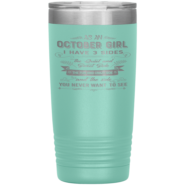 "October Girls 3 sides "Tumbler.Buy For Family & Friends. Save Shipping. - LA Shirt Company