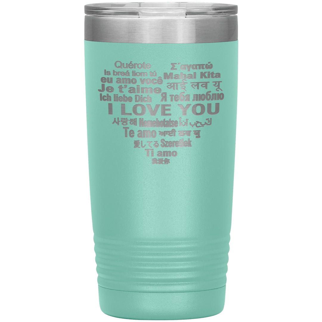 "I LOVE YOU" Tumbler. Flat Shipping. - LA Shirt Company