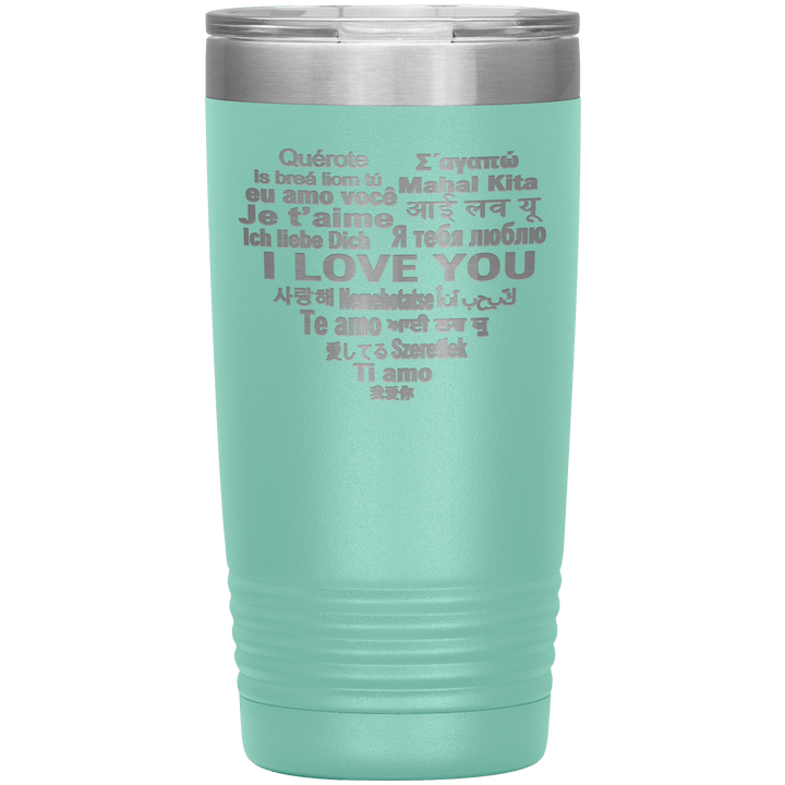 "I LOVE YOU" Tumbler. Flat Shipping. - LA Shirt Company