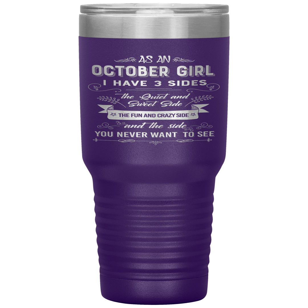"October Girls 3 sides "Tumbler.Buy For Family & Friends. Save Shipping. - LA Shirt Company